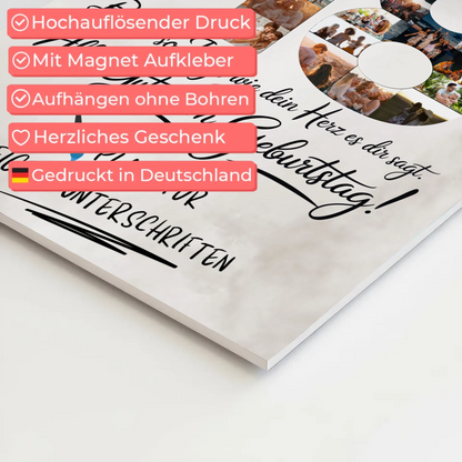 Magnetisches Fotoboard mit Unterschriften Bruder 18 Geburtstag