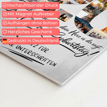 Magnet Poster mit Wunschtext Bruder 20 Geburtstag Fotos