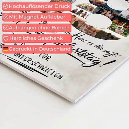 Magnetisches Fotoboard mit Unterschriften Bruder 18 Geburtstag