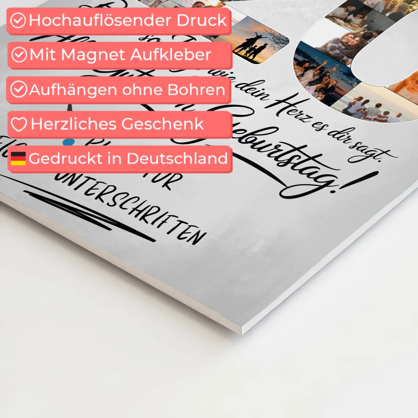 Magnet Poster mit Wunschtext Bruder 20 Geburtstag Fotos