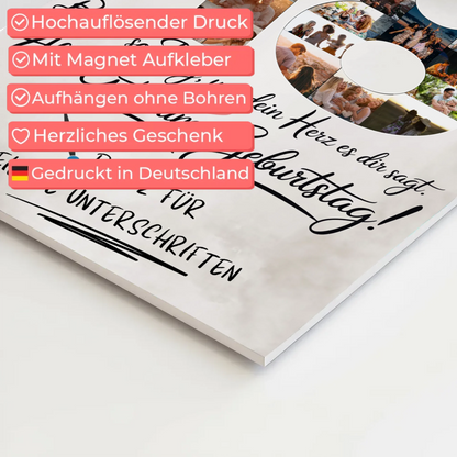 Magnetisches Fotoboard mit Unterschriften Bruder 18 Geburtstag