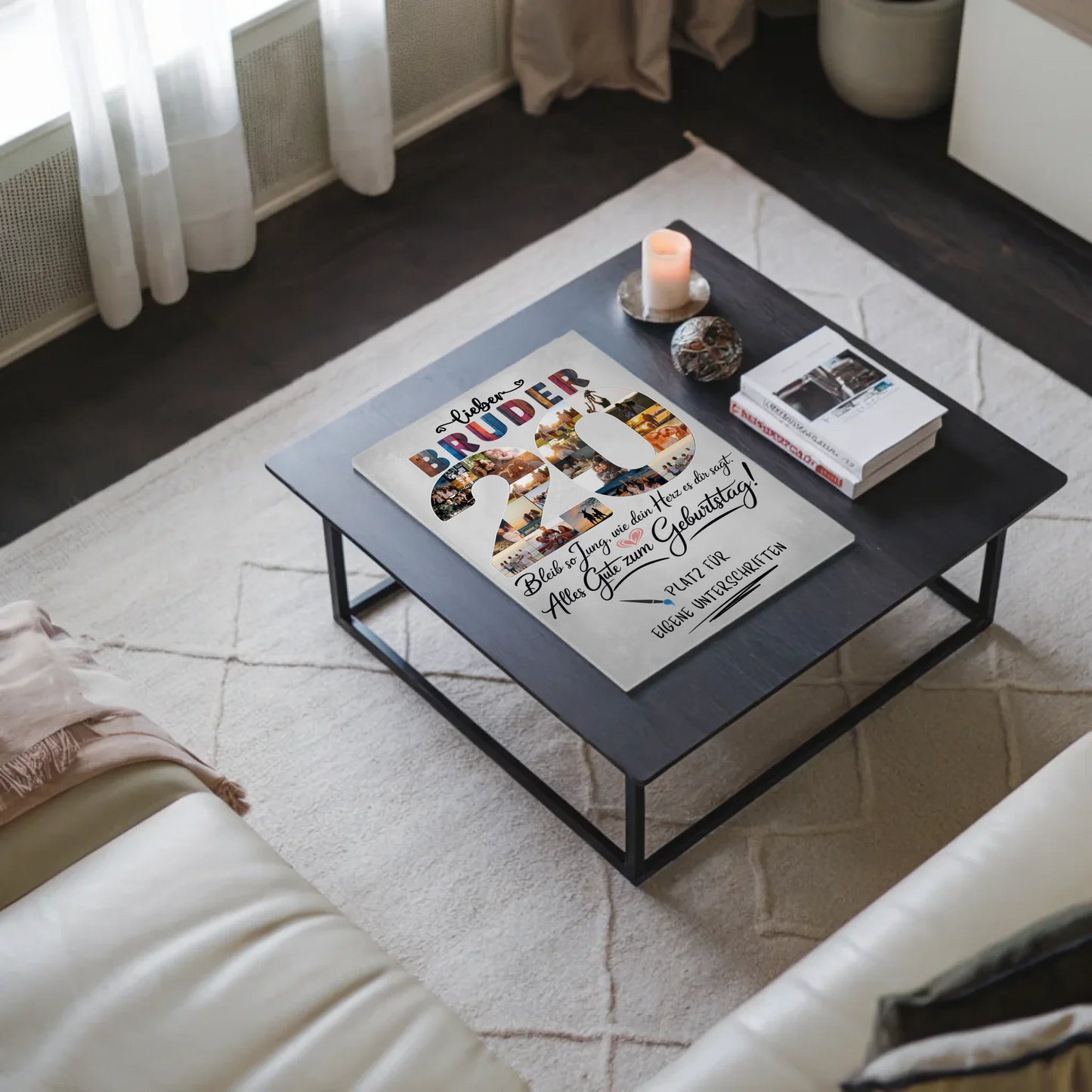 Magnet Poster mit Wunschtext Bruder 20 Geburtstag Fotos