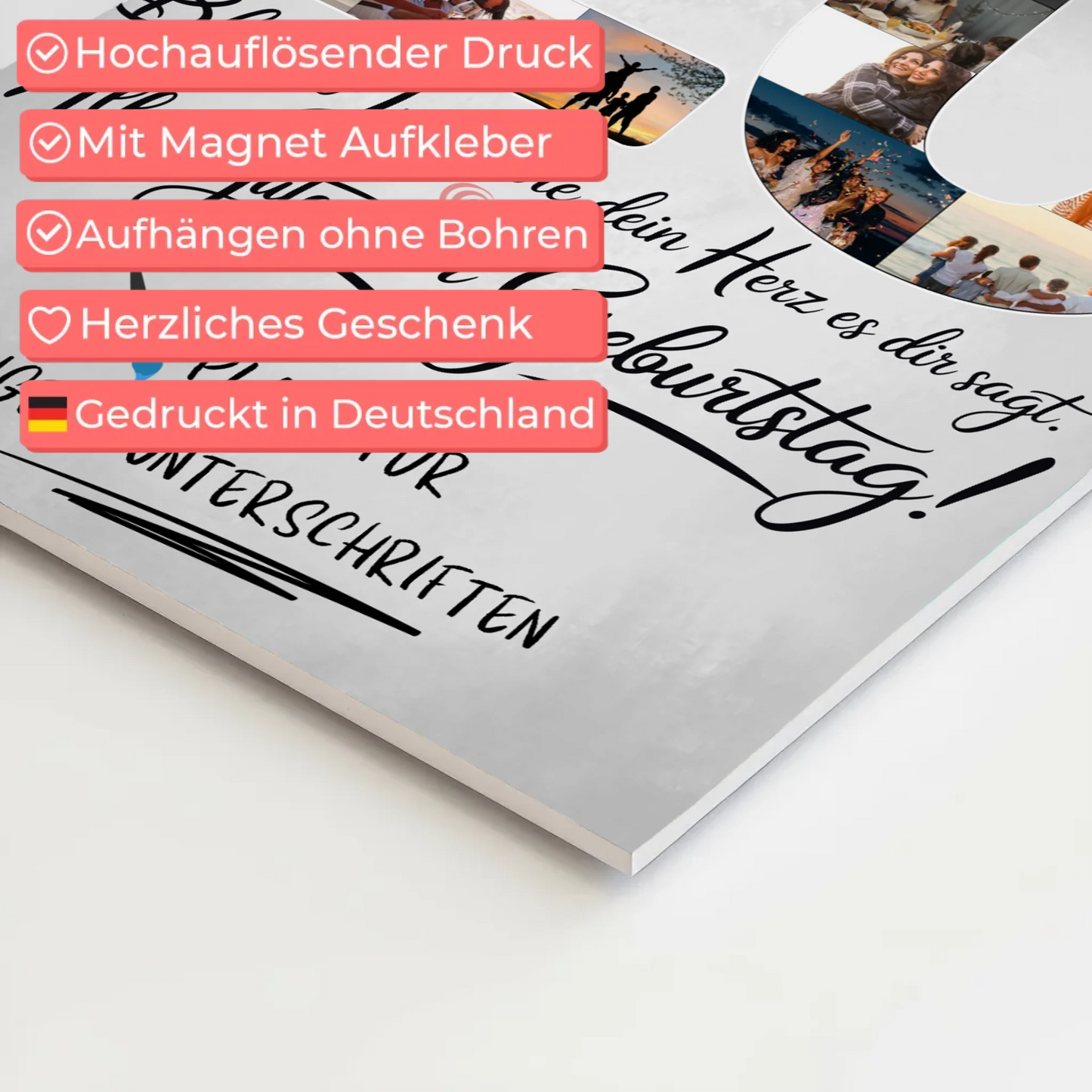 Magnet Poster mit Wunschtext Bruder 20 Geburtstag Fotos