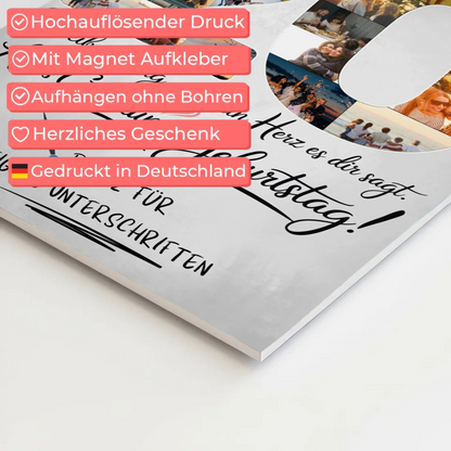 Magnet Poster mit Wunschtext Bruder 20 Geburtstag Fotos