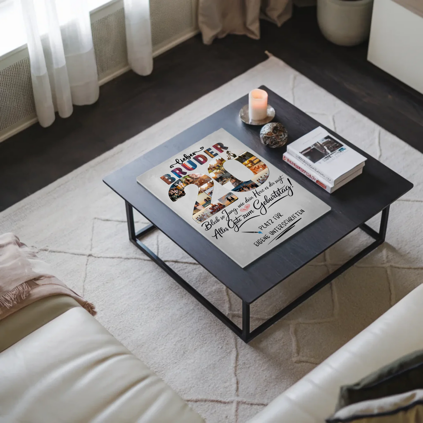 Magnet Poster mit Wunschtext Bruder 20 Geburtstag Fotos