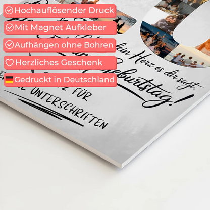 Magnet Poster mit Wunschtext Bruder 20 Geburtstag Fotos