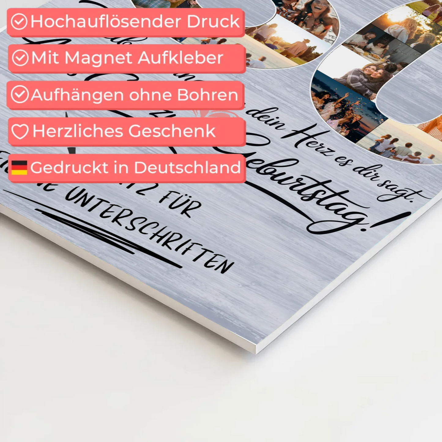 Magnet Wandbild mit Unterschriften Bruder 30 Geburtstag Fotos