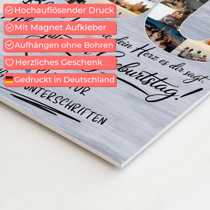 Magnet Wandbild mit Unterschriften Bruder 30 Geburtstag Fotos