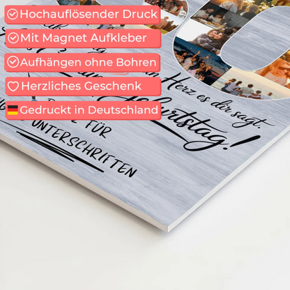 Magnet Wandbild mit Unterschriften Bruder 30 Geburtstag Fotos