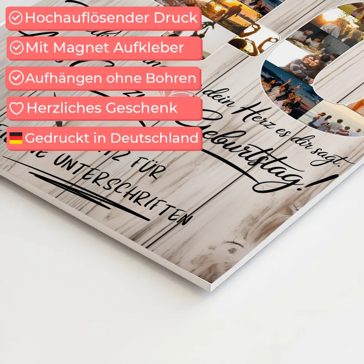 Magnetisches Fotoboard Poster mit Wunschtext Bruder 40 Geburtstag