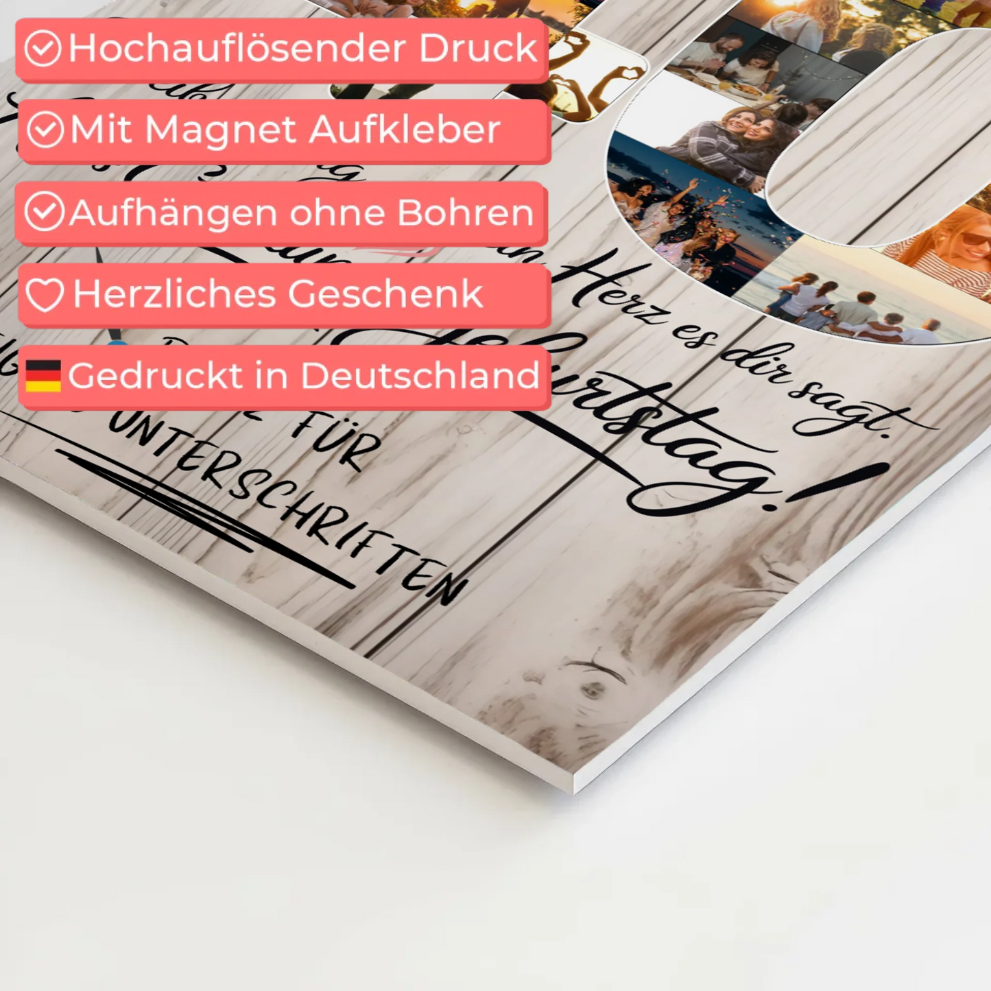 Magnetisches Fotoboard Poster mit Wunschtext Bruder 40 Geburtstag