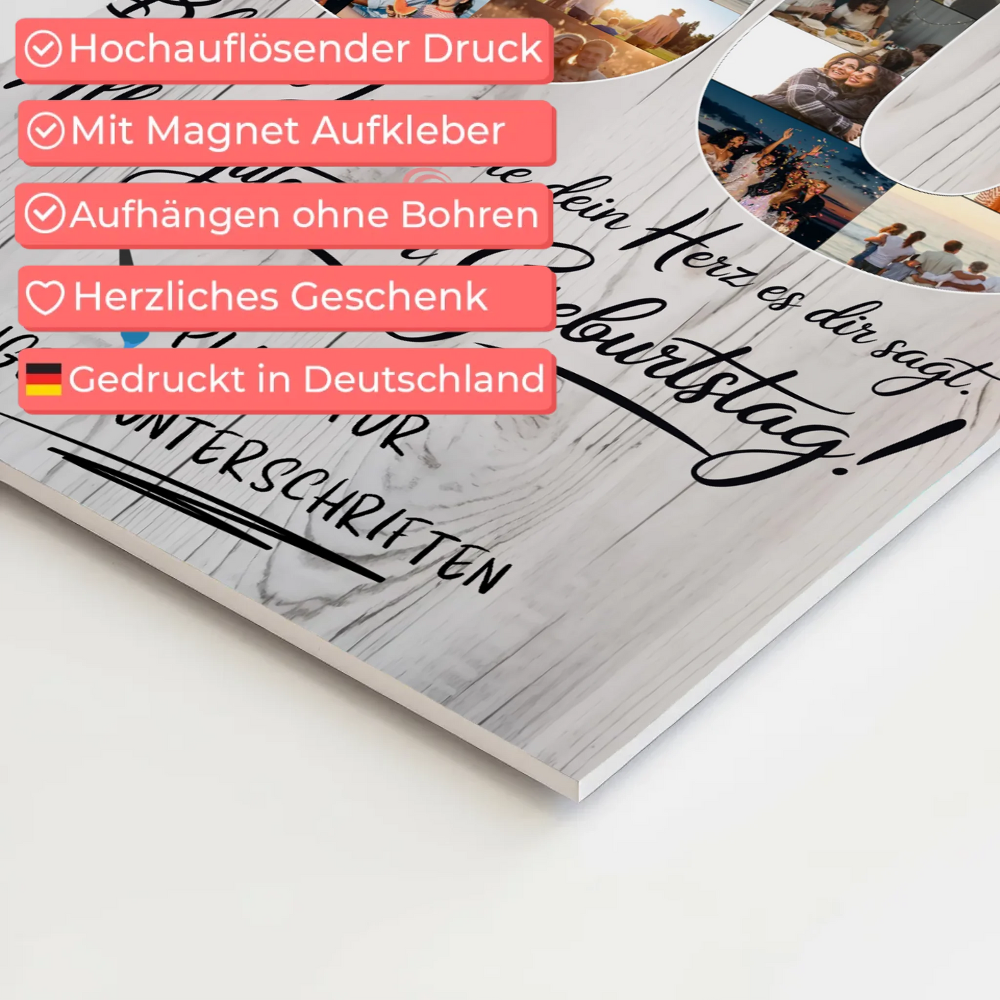 Fotoboard Magnet Poster mit Unterschriften Bruder 50 Geburtstag