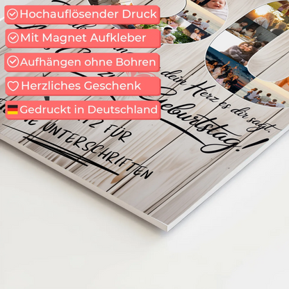 Fotoboard Poster magnetisch mit Wunschtext Bruder 60 Geburtstag Fotos