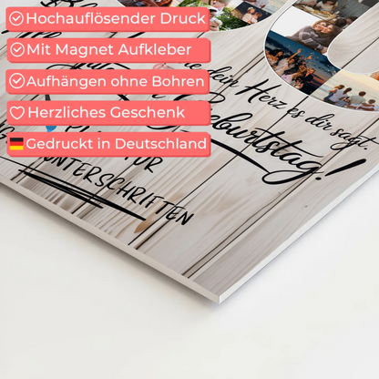 Fotoboard Poster magnetisch mit Wunschtext Bruder 60 Geburtstag Fotos