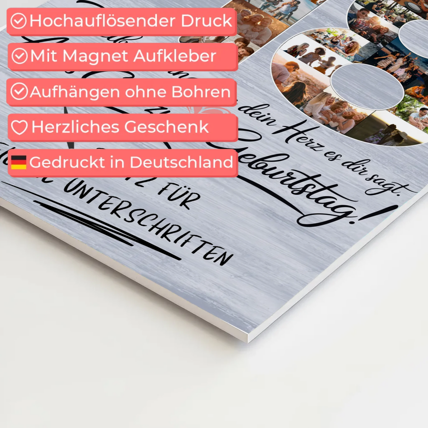 Magnetisches Fotoboard mit Unterschriften Beste Freundin 18 Geburtstag Fotos