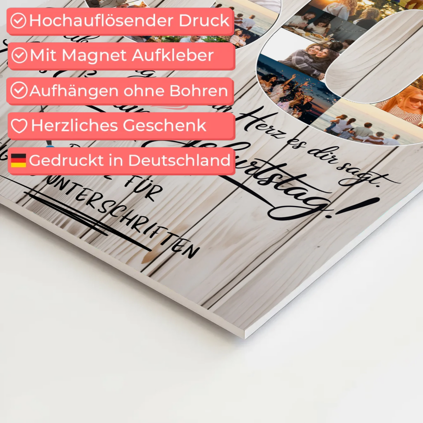 Fotoboard Poster magnetisch mit Wunschtext Bruder 60 Geburtstag Fotos