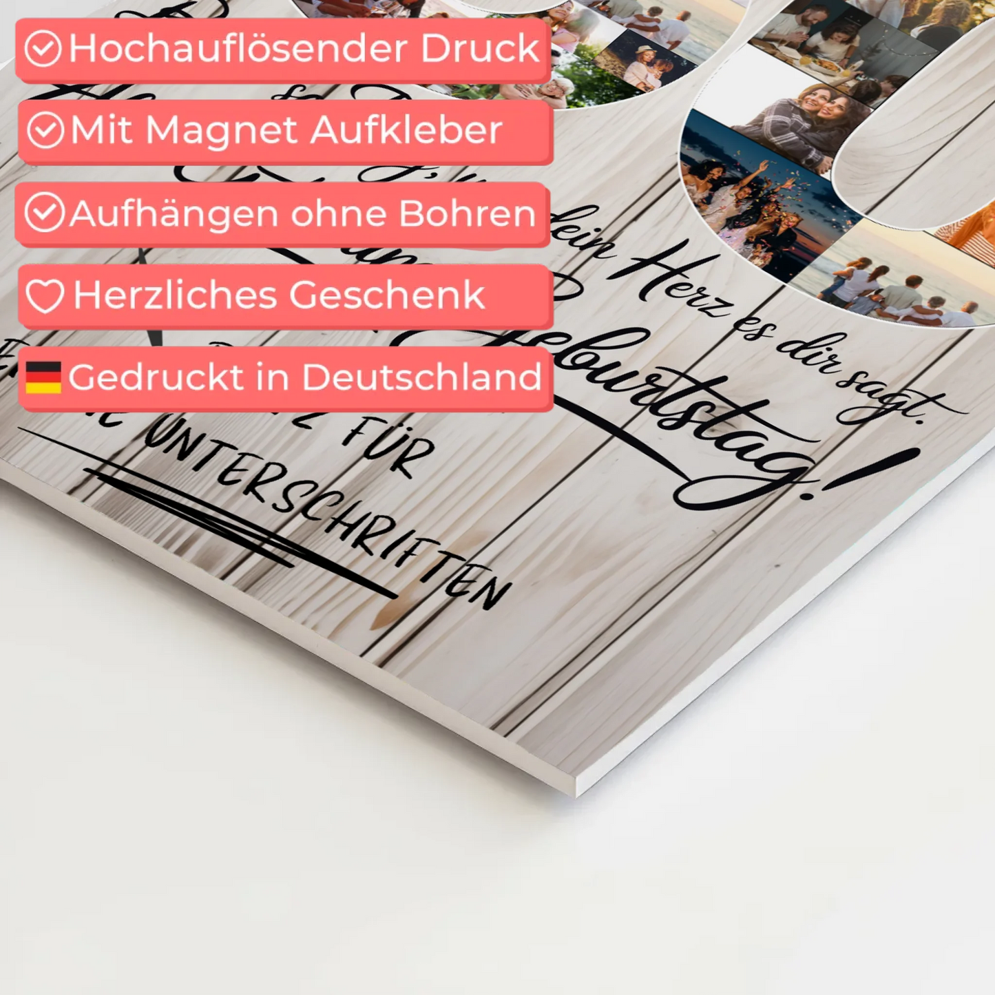 Fotoboard Poster magnetisch mit Wunschtext Bruder 60 Geburtstag Fotos