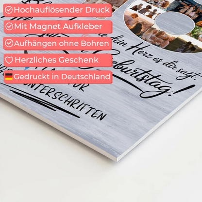 Magnetisches Fotoboard mit Unterschriften Beste Freundin 18 Geburtstag Fotos