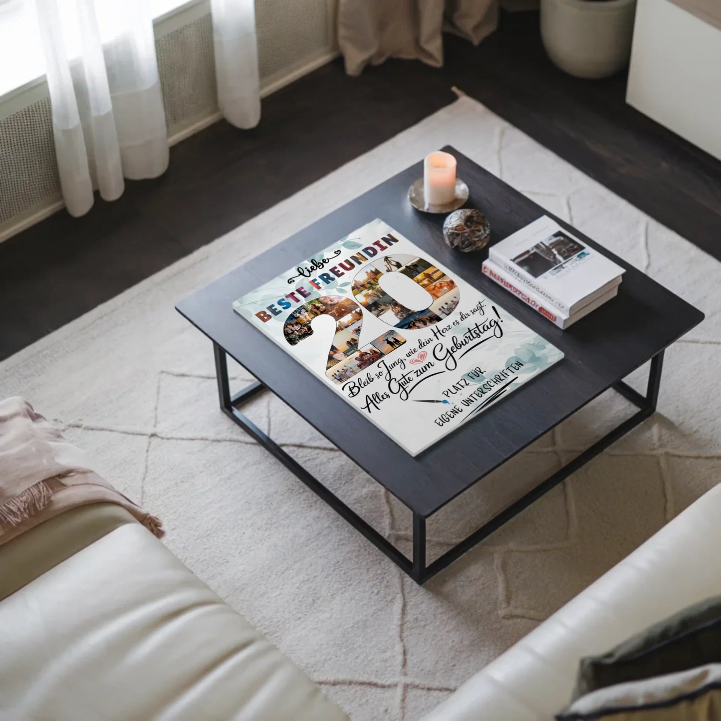 Magnet Poster mit Wunschtext Beste Freundin 20 Geburtstag