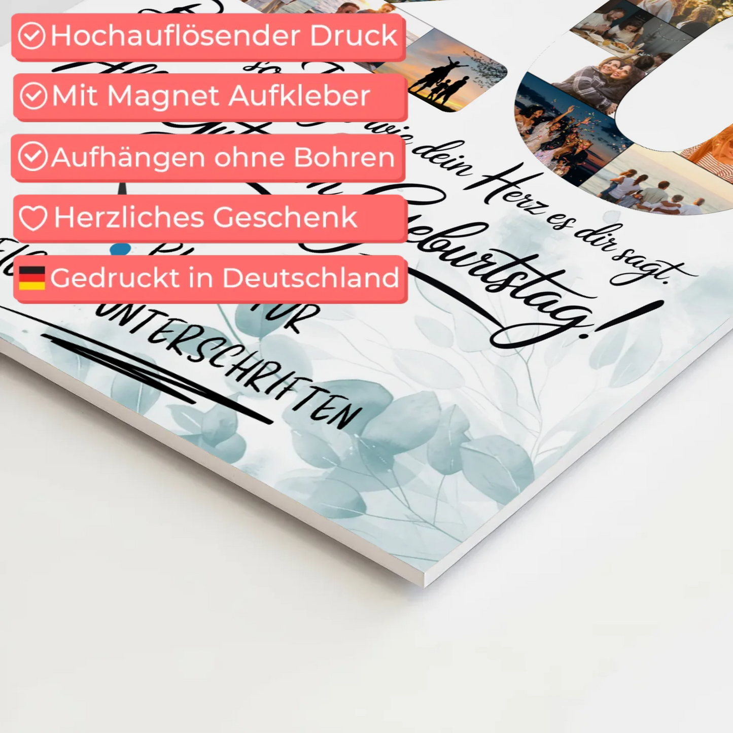 Magnet Poster mit Wunschtext Beste Freundin 20 Geburtstag