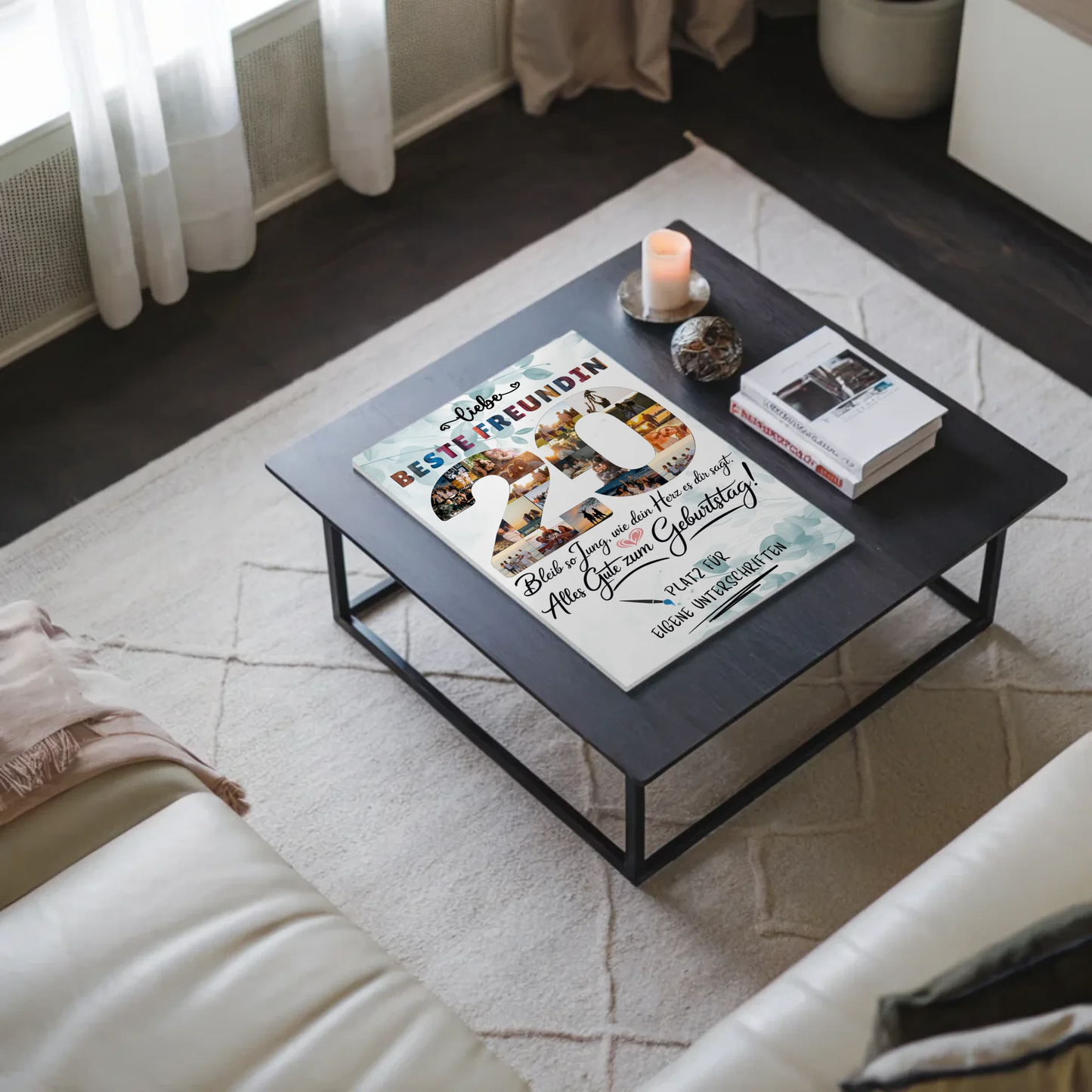 Magnet Poster mit Wunschtext Beste Freundin 20 Geburtstag