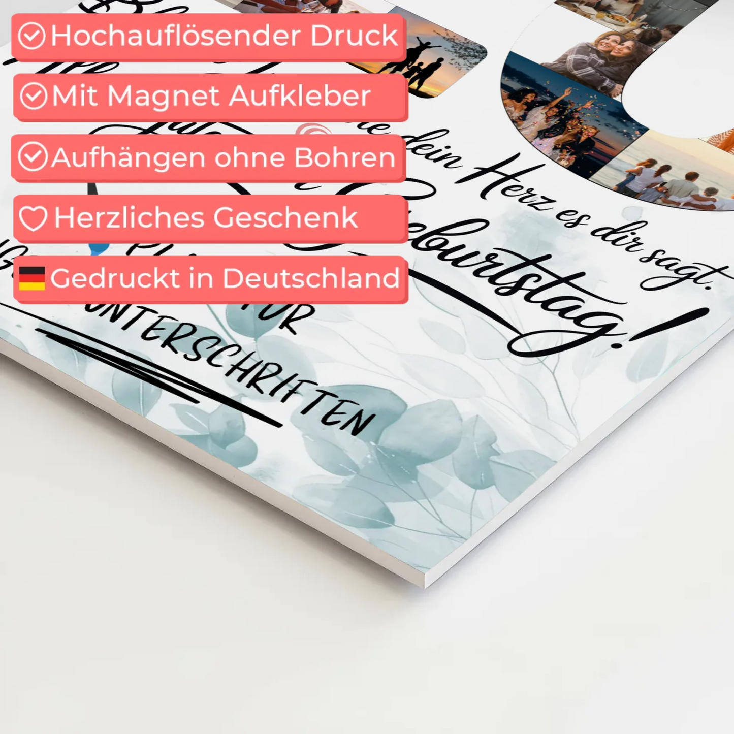 Magnet Poster mit Wunschtext Beste Freundin 20 Geburtstag