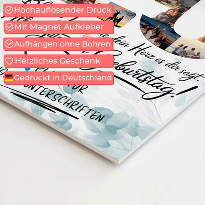 Magnet Poster mit Wunschtext Beste Freundin 20 Geburtstag