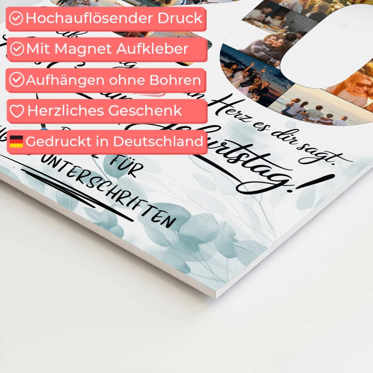 Magnet Poster mit Wunschtext Beste Freundin 20 Geburtstag