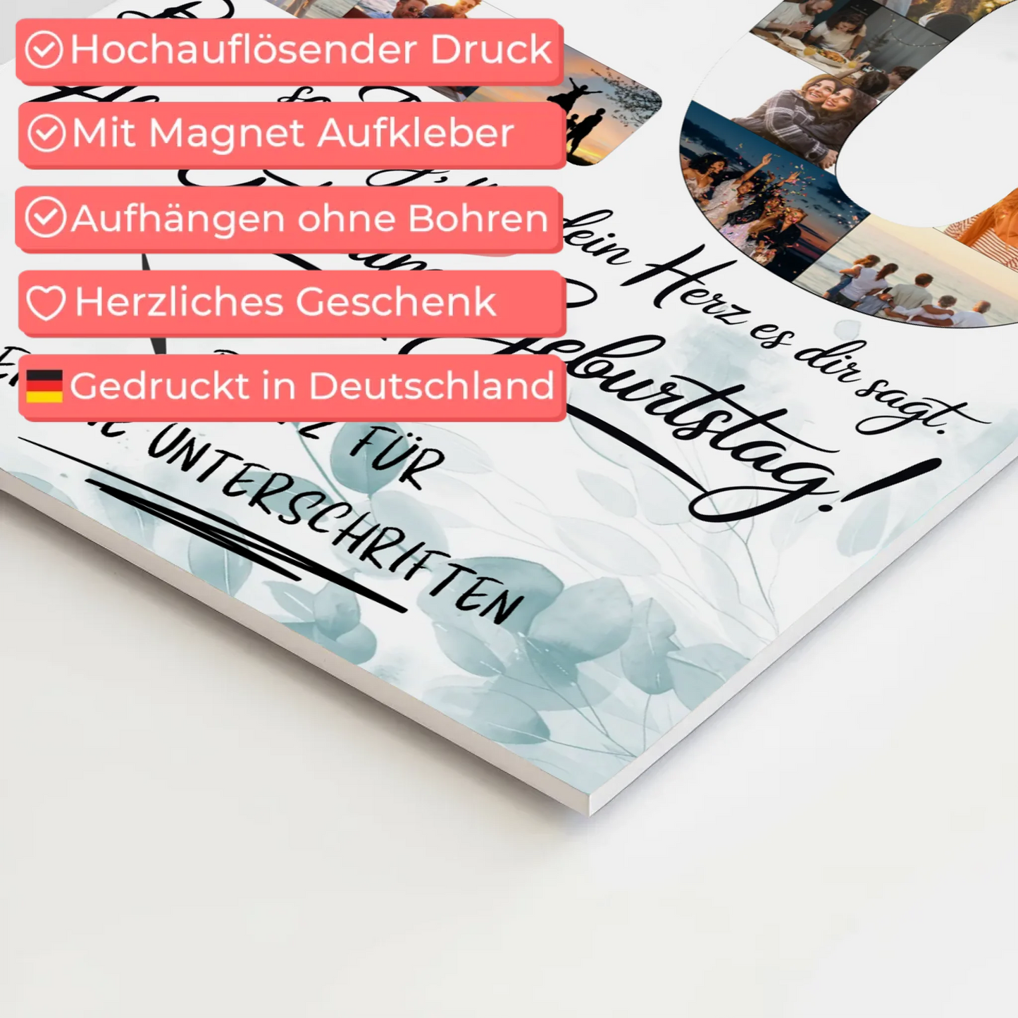 Magnet Poster mit Wunschtext Beste Freundin 20 Geburtstag