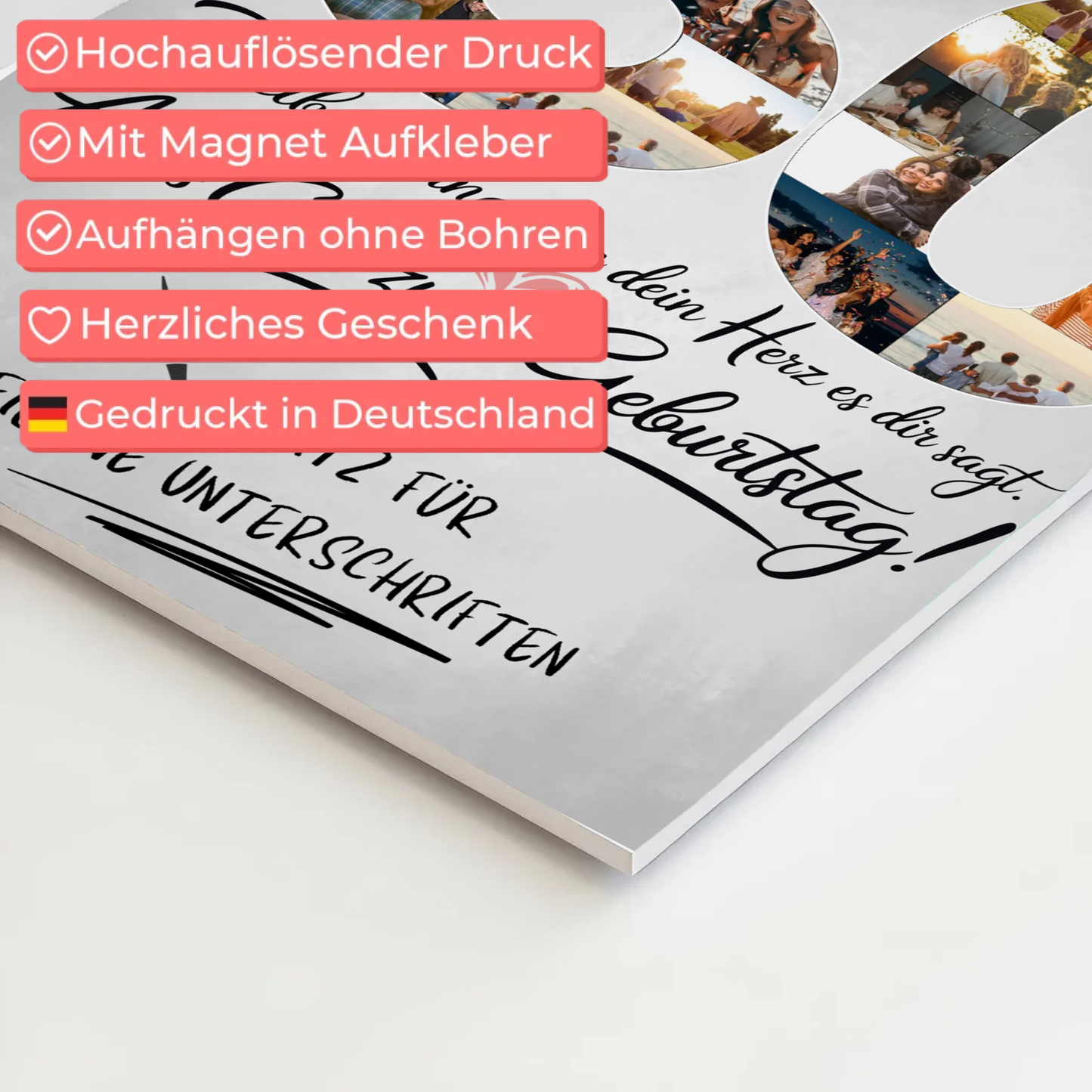 Magnet Wandbild mit Unterschriften Beste Freundin 30 Geburtstag Fotos