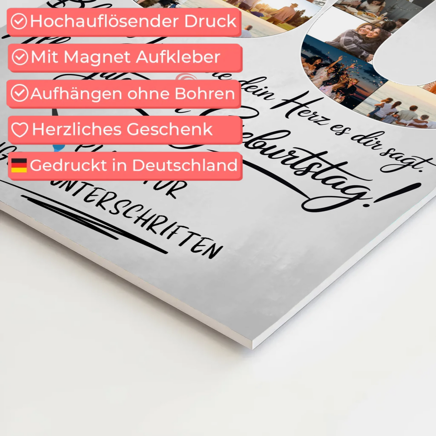 Magnet Wandbild mit Unterschriften Beste Freundin 30 Geburtstag Fotos