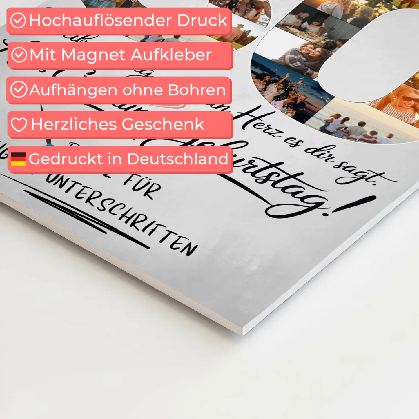 Magnet Wandbild mit Unterschriften Beste Freundin 30 Geburtstag Fotos