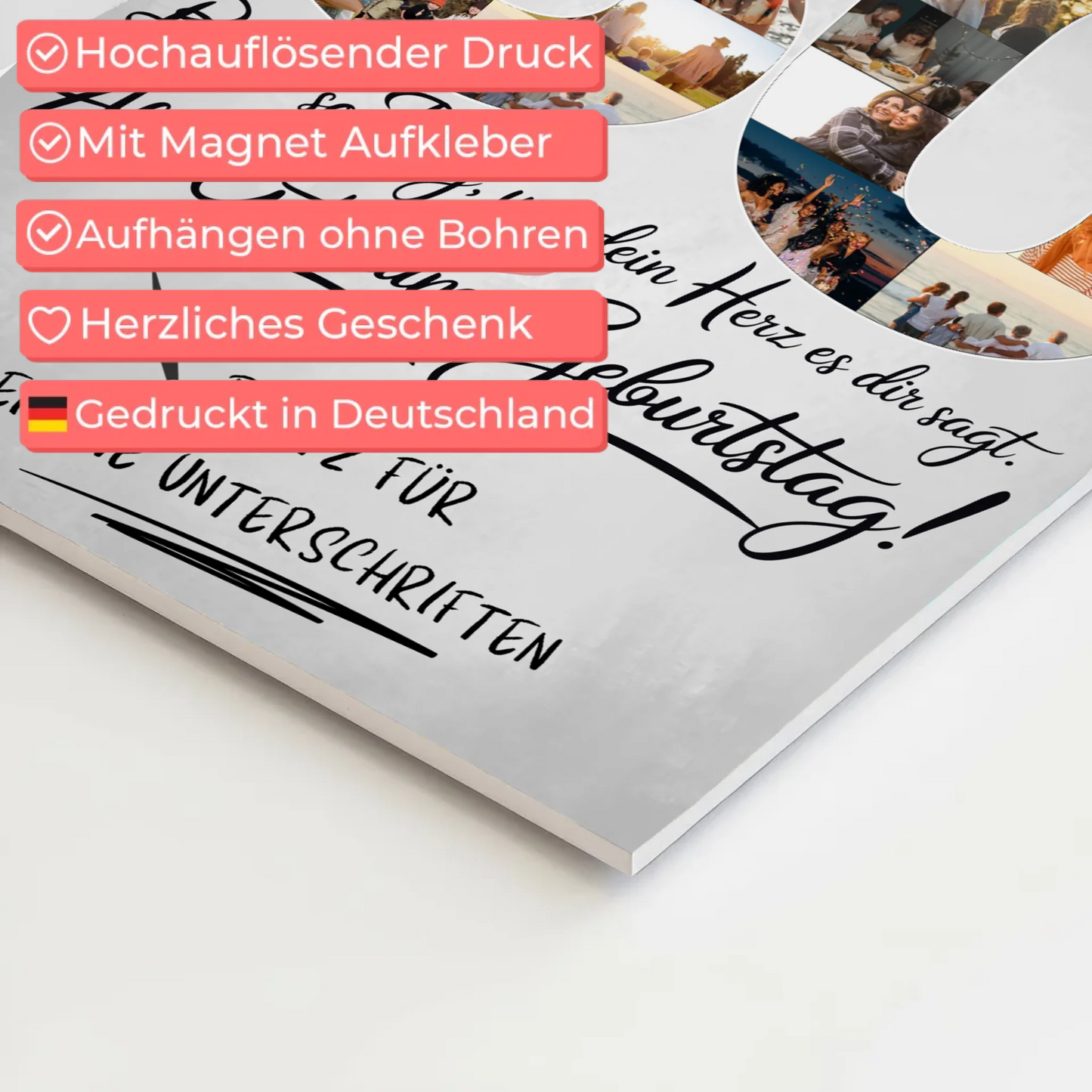 Magnet Wandbild mit Unterschriften Beste Freundin 30 Geburtstag Fotos