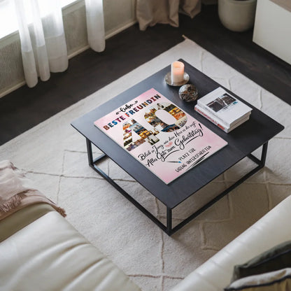 Magnetisches Fotoboard Poster mit Wunschtext Beste Freundin 40 Geburtstag Fotos