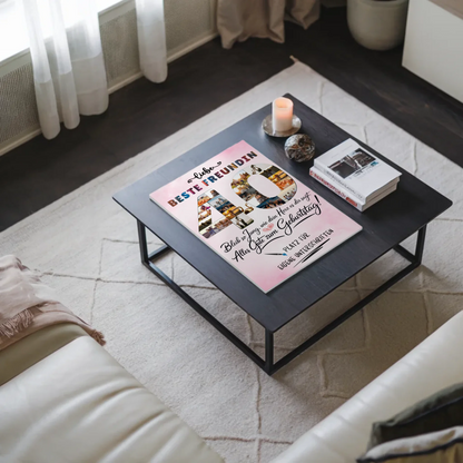 Magnetisches Fotoboard Poster mit Wunschtext Beste Freundin 40 Geburtstag Fotos