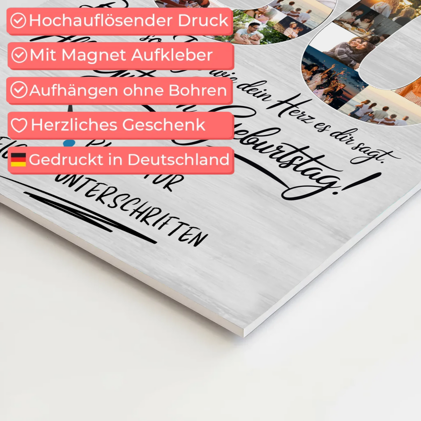 Fotoboard Poster magnetisch mit Wunschtext Beste Freundin 60 Geburtstag Fotos