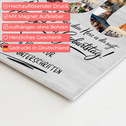 Fotoboard Poster magnetisch mit Wunschtext Beste Freundin 60 Geburtstag Fotos