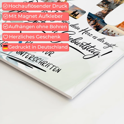 Magnet Poster mit Wunschtext Schwester 20 Geburtstag Fotos