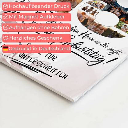 Magnetisches Fotoboard mit Unterschriften Schwester 18 Geburtstag Fotos