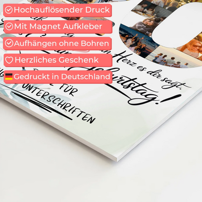 Magnet Poster mit Wunschtext Schwester 20 Geburtstag Fotos