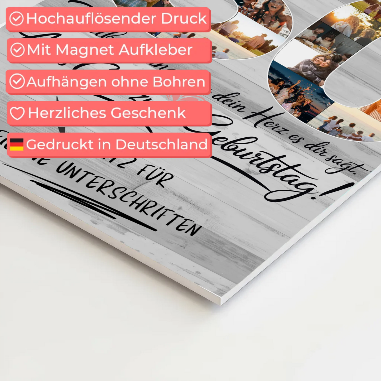 Magnet Wandbild mit Unterschriften Schwester 30 Geburtstag