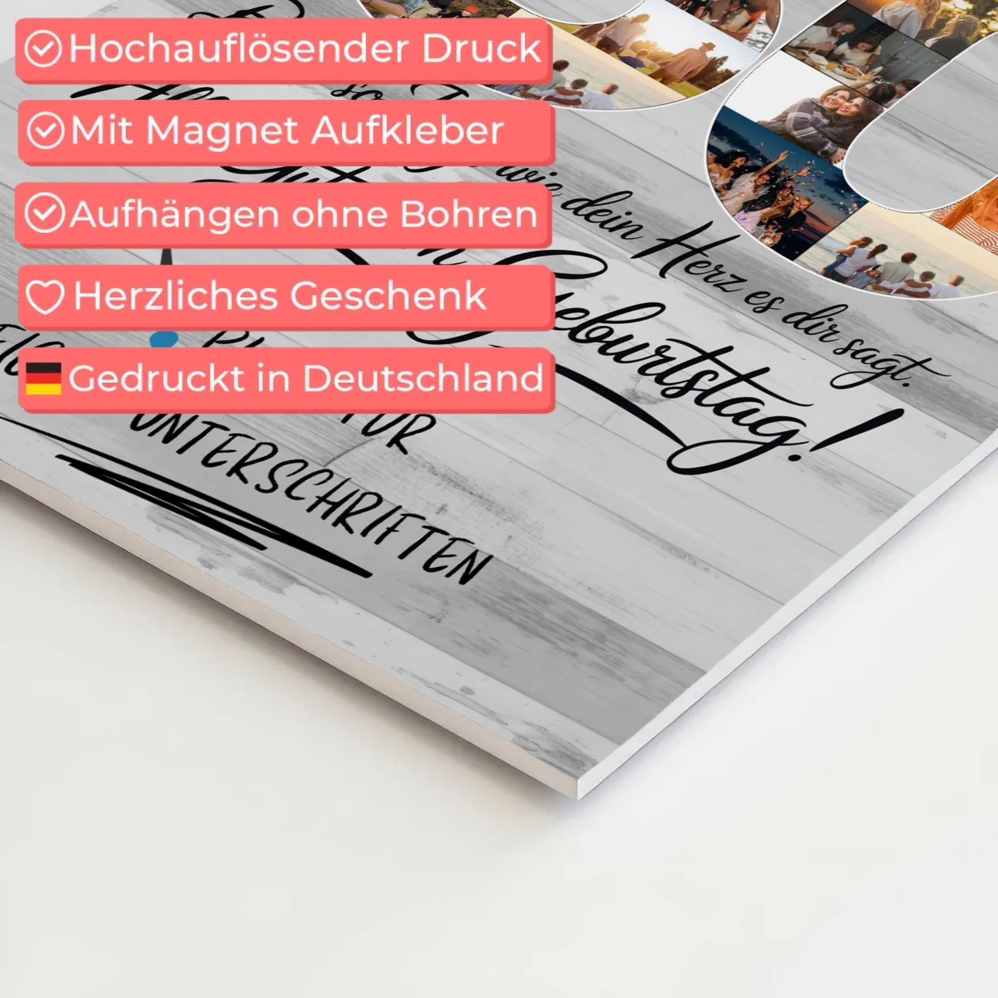 Magnet Wandbild mit Unterschriften Schwester 30 Geburtstag