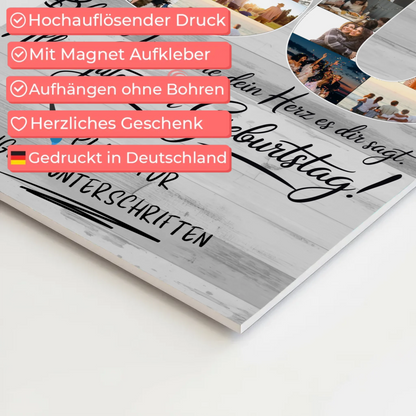 Magnet Wandbild mit Unterschriften Schwester 30 Geburtstag