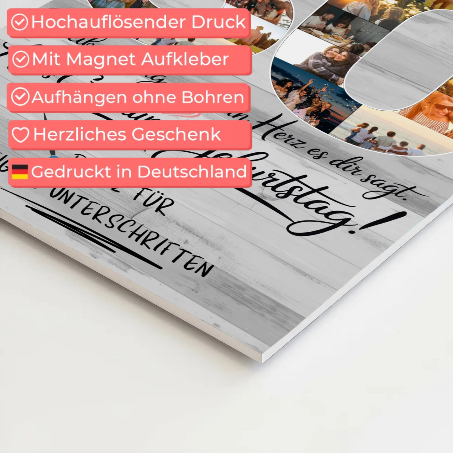 Magnet Wandbild mit Unterschriften Schwester 30 Geburtstag