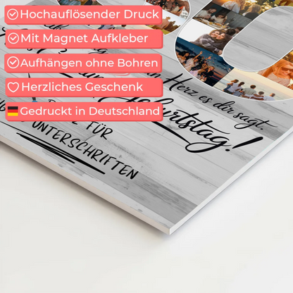 Magnet Wandbild mit Unterschriften Schwester 30 Geburtstag