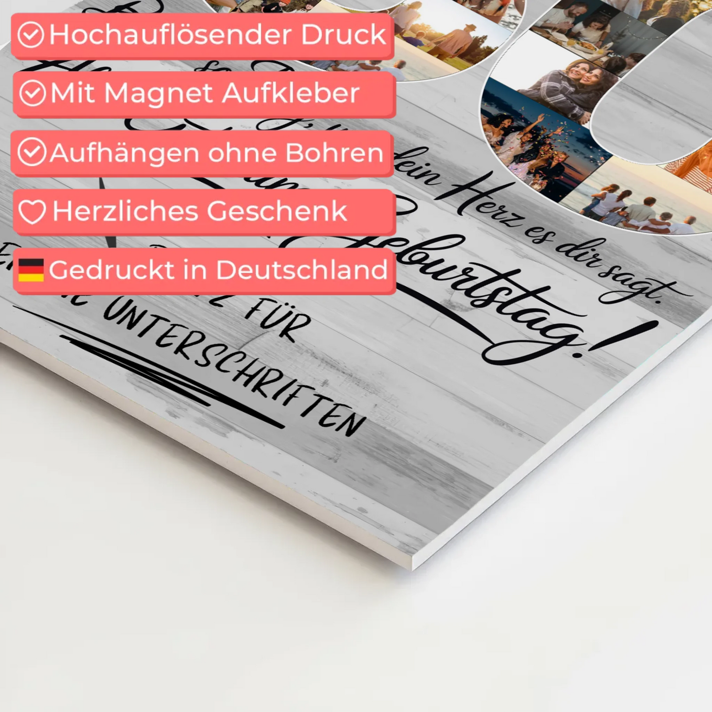 Magnet Wandbild mit Unterschriften Schwester 30 Geburtstag