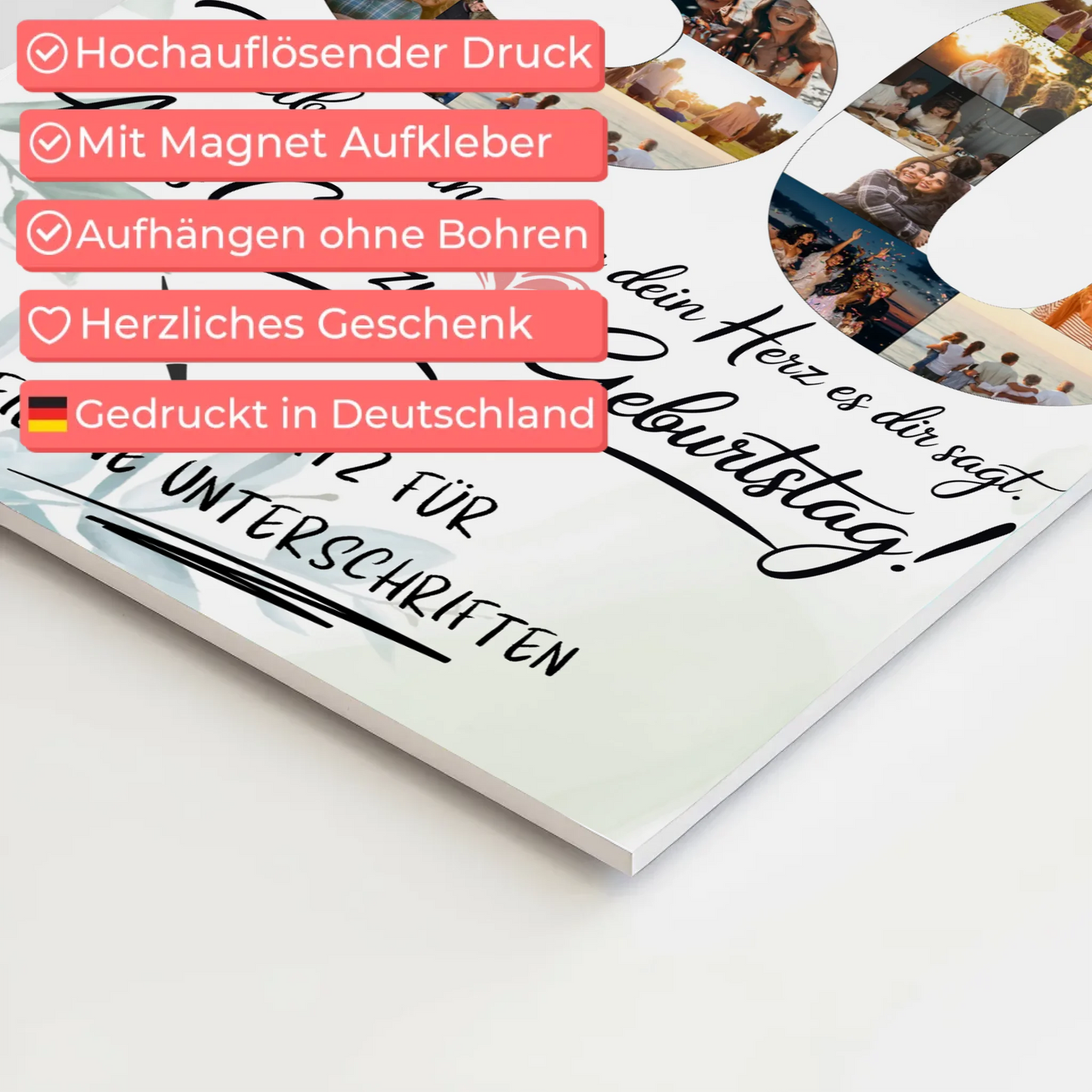 Fotoboard Magnet Poster mit Unterschriften Schwager 30 Geburtstag Fotos