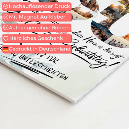 Fotoboard Magnet Poster mit Unterschriften Schwager 30 Geburtstag Fotos