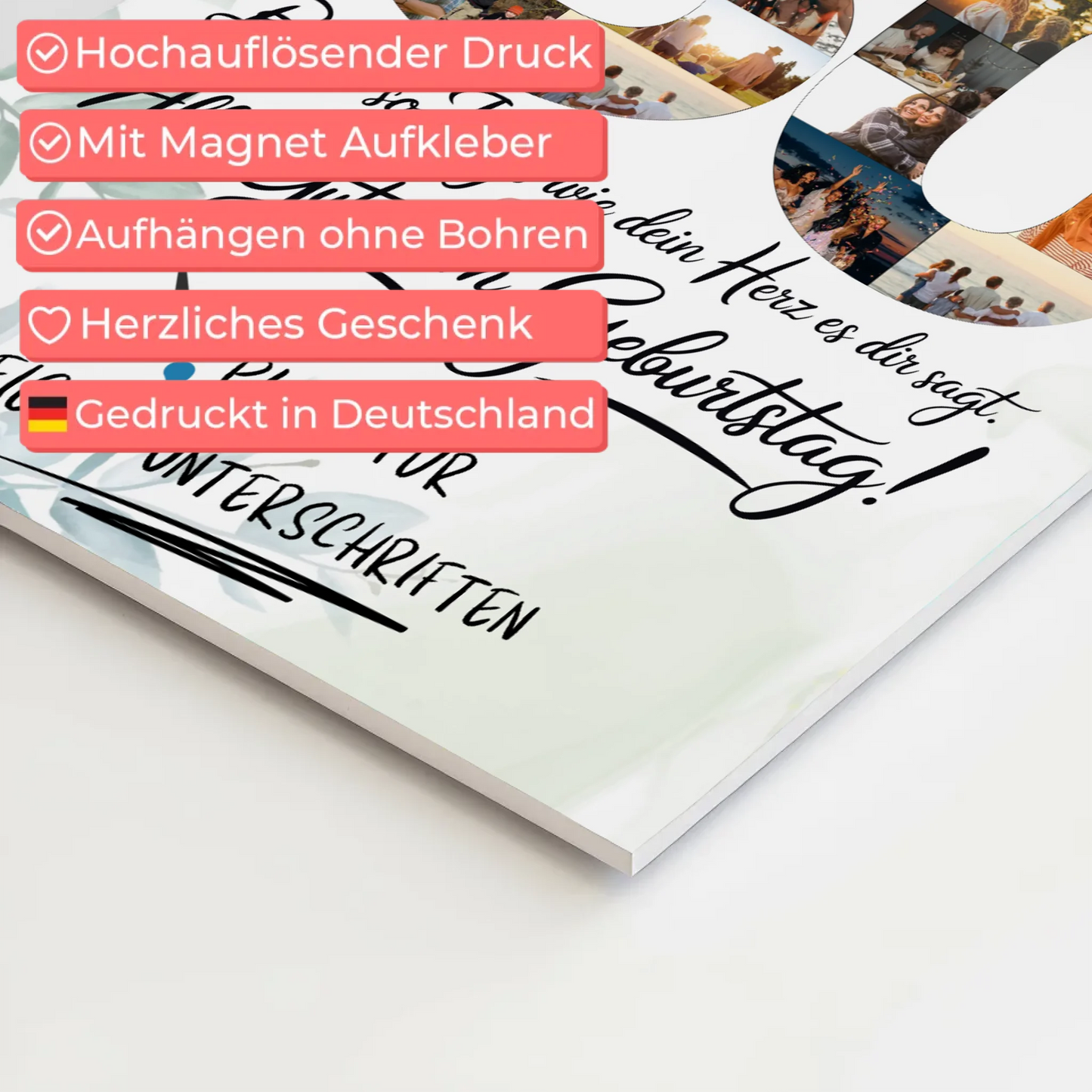 Fotoboard Magnet Poster mit Unterschriften Schwager 30 Geburtstag Fotos