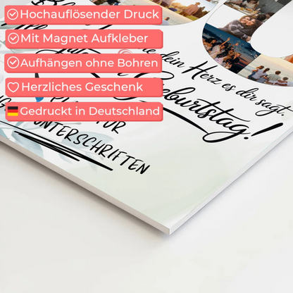 Fotoboard Magnet Poster mit Unterschriften Schwager 30 Geburtstag Fotos